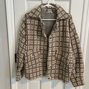 SAGE The Label Crop Jacket in Brown